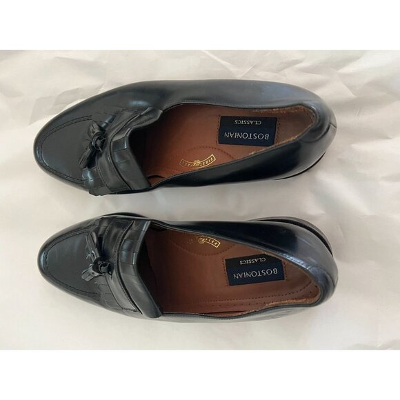 Mens dress Shoes first flex Bostonian classics 12M black slip on tassel - Picture 1 of 6